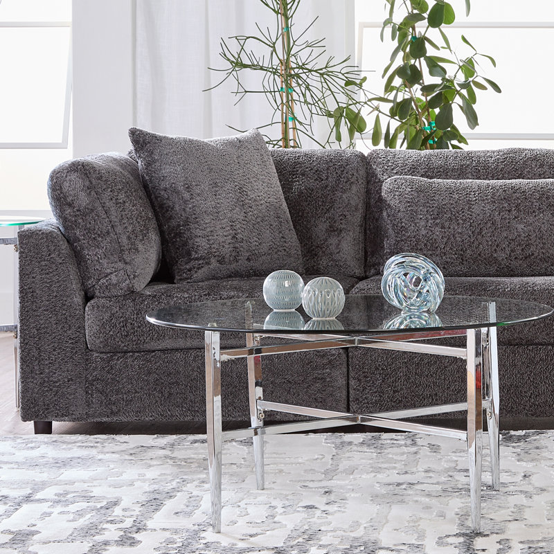 19100 4-Piece Modular Sectional, Gabby Storm, Gabby Storm Polyester, 37" H x 123.5" W x 95" D