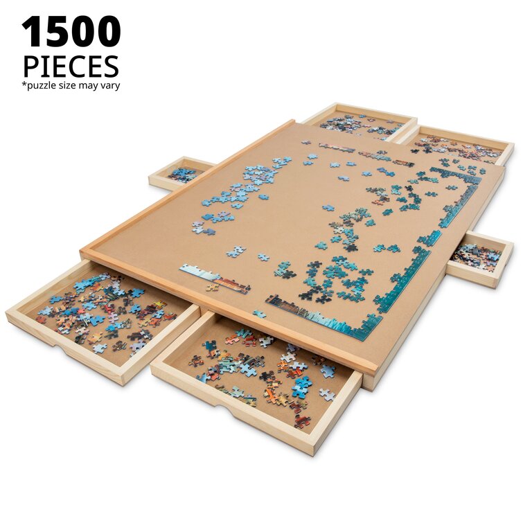 Tradeopia Planche de puzzle en bois de luxe (avec 6 tiroirs pour puzzles de 1500  pièces)
