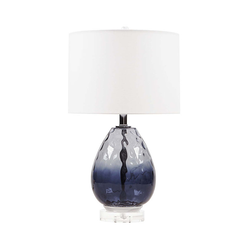 Ombre Glass Table Lamp, Dark Blue