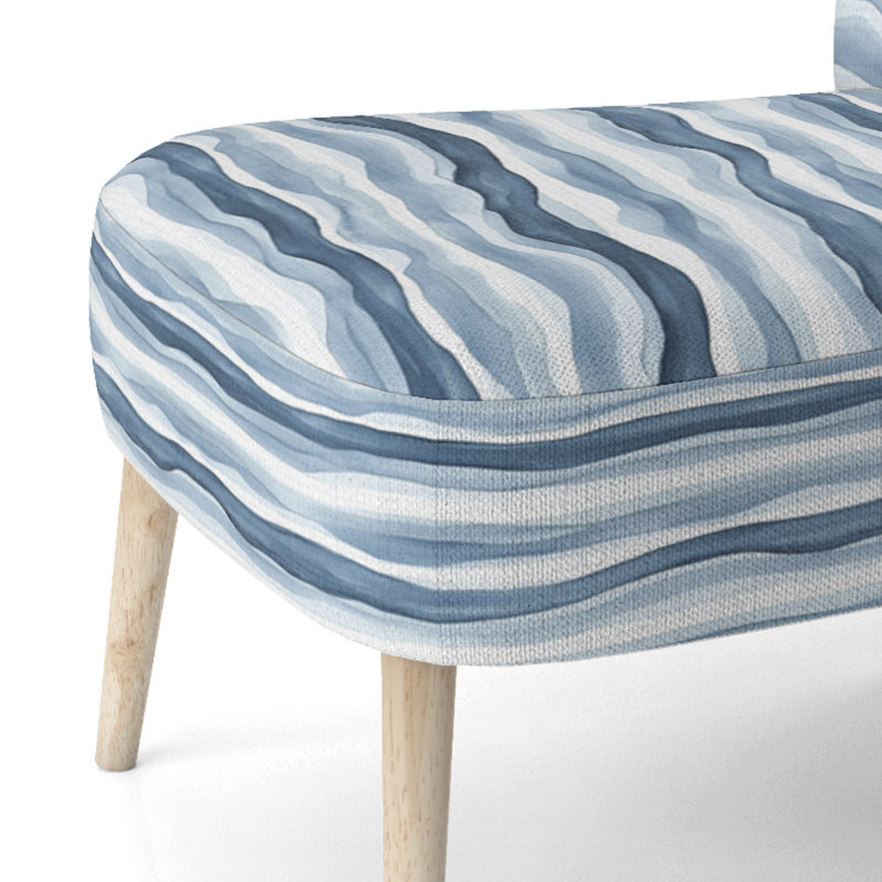 Chaise d'appoint rayée - Chaise d'appoint bleue et blanche Calm Tides, Chaise d'appoint sans accoudoirs