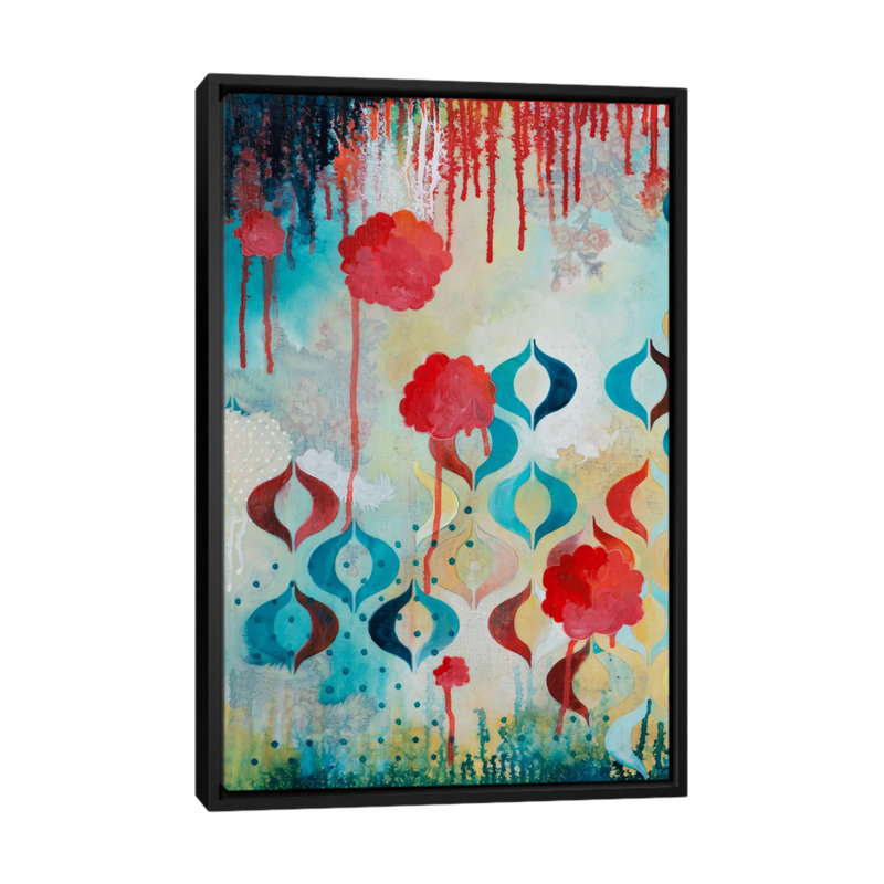 «Ebullience I», reproduction sur toile, H 26 po x l 18 po x P 1,5 po, Toile avec cadre flottant noir, Pas de tapis