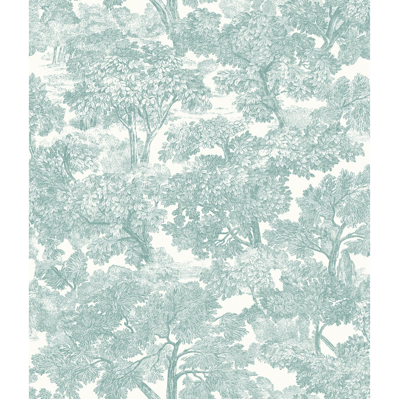 Spinney Toile Roll, Teal, Paper