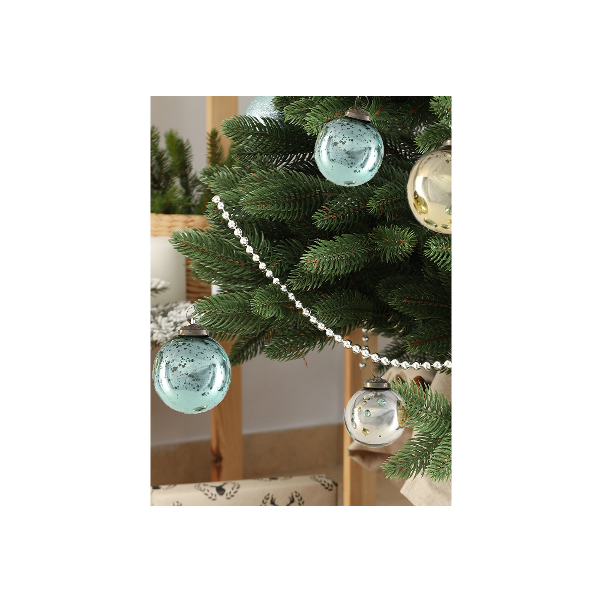 The Holiday Aisle® Solid Ball Ornament, Blue, 2.5" H x 2.5" W x 2.5" D