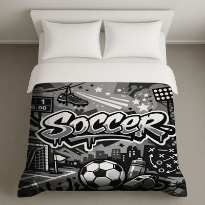 Housses de couette monochromes de soccer