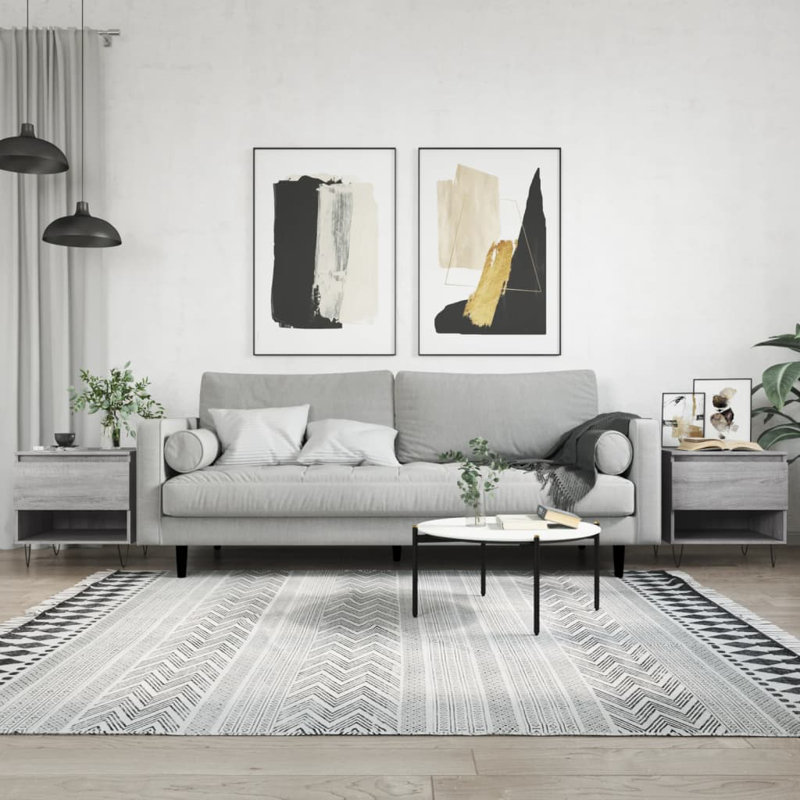 Four Leg Coffee Table with Storage, Grey Sonoma