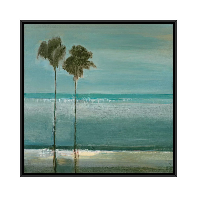 " Paradise Cove " by Terri Burris, 18" H x 18" W x 1.5" D, Black Framed Canvas, No Mat