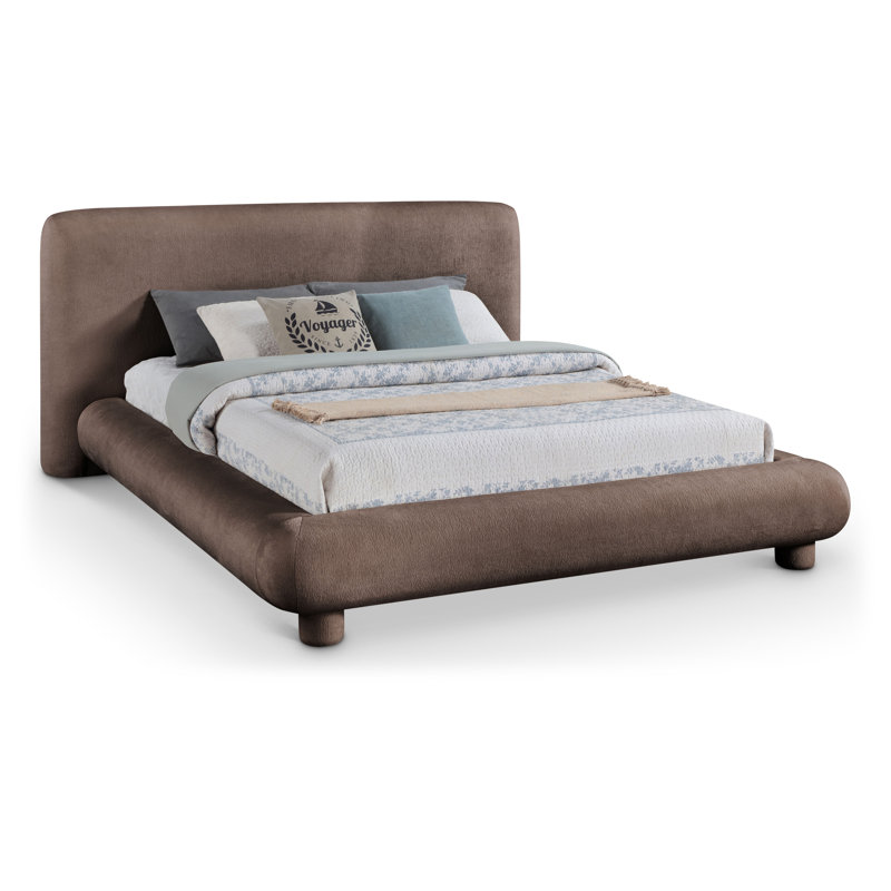 Lit en tissu de chenille Huckstep, Double, Brown Chenille Fabric