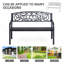 Banc de bienvenue extérieur en métal 50 po, banc de jardin avec siège à lattes, banc de patio pour le parc, porche, cour, entrée, noir