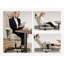 Chaise de bureau ergonomique en cuir PU avec dossier haut, chaise de bureau ergonomique avec appui-tête, chaise de bureau large