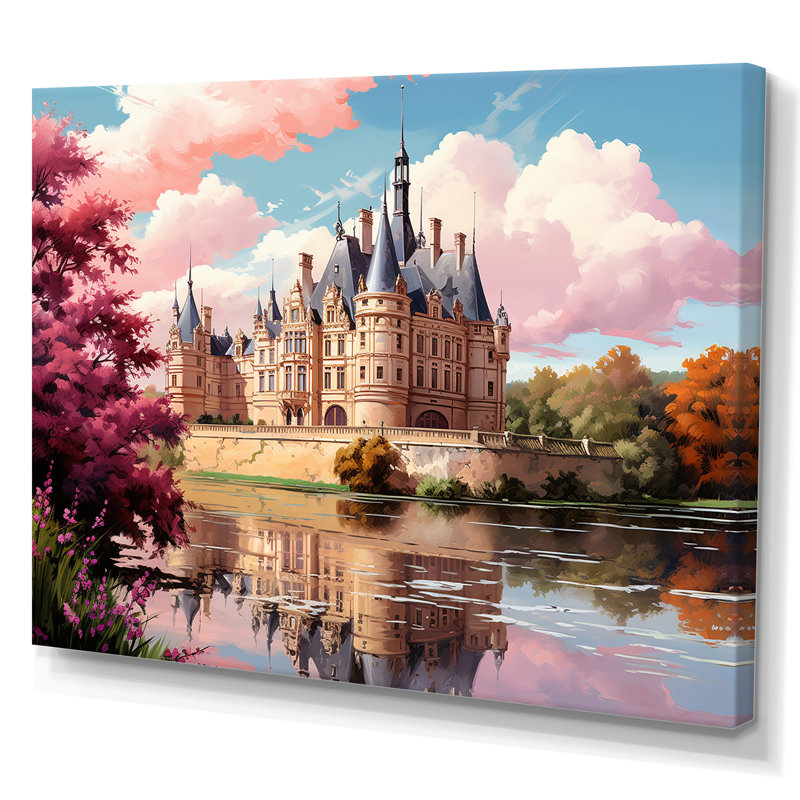 Château français de la loire I, Toile tendue, H 16 po x l 32 po x P 1 po