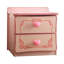 Table de chevet 2 tiroirs Seward en rose clair
