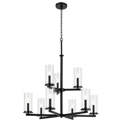 32.5" 9-Light 2-Tier Chandelier