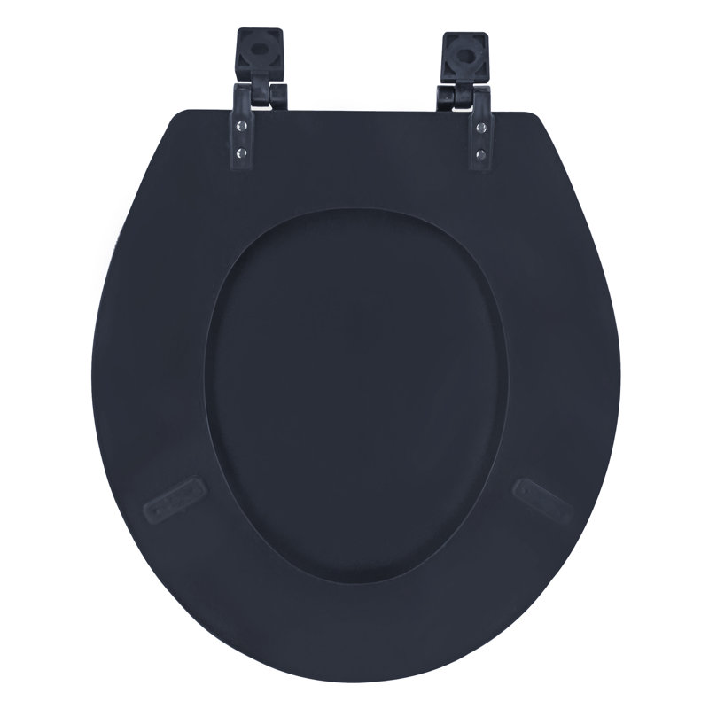 Ensemble de siège de toilette en bois avec couvercle Fantasia, Noir, 17 po standard