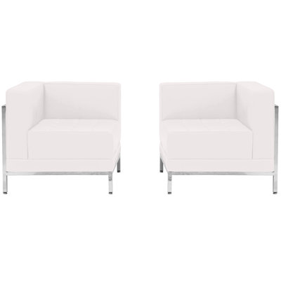 Hercules LeatherSoft 2 Piece Modular Corner Chair Set with Taut Back and Seat