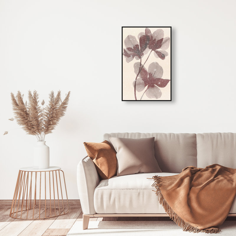 Crimson Coastline III Canvas Abstract Print by Oliver Gal, Black Frame, 10 x 15, 37"H x 25"W, Black Frame