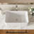 White Ceramic Bathroom Vessel Sink 21"X14" - Elegant Design With 1 3/4" Center Drain Hole And Smooth Surface Low Water Absorption Rectangular Generous