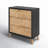  3 Drawer Farmhouse Nightstand Wood Storage Cabinet Accent Chest, Black-2140898125