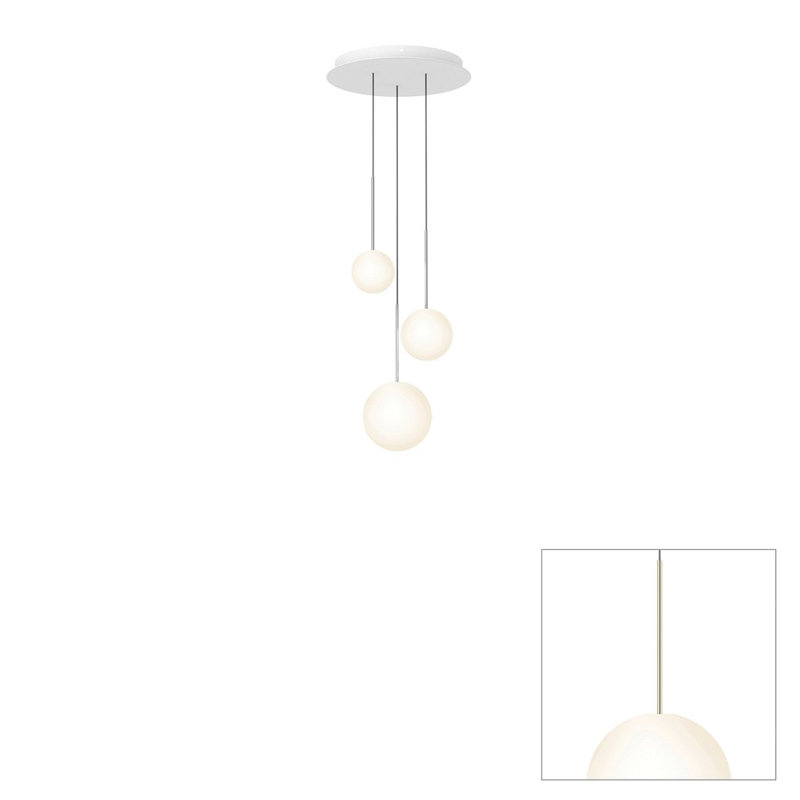 Lustre suspendu sphère Bola, H 109 po x l 17 po x P 17 po, Laiton