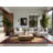 Soft Plush Esquibel July 4Th Modern & Contemporary Abstract Area Rug in Beige – Navy Binding-1172040818