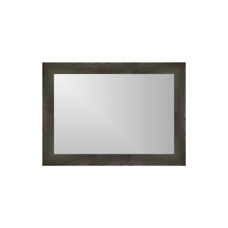 Arber Solid Wood Flat Mirror, Charcoal Black, 43" x 31"