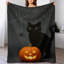 Jeté en flanelle de luxe chat noir, couverture douce et chaude pour le canapé-lit du salon-132999265