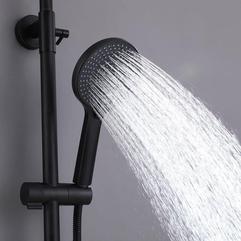 Système de douche thermostatique moderne avec douche à effet pluie de 10 po, douchette à 3 modes et robinet de baignoire