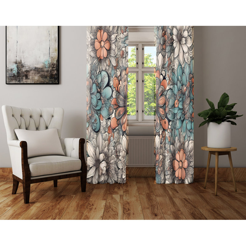 Paire de rideaux semi-transparents en polyester Arether, L 20 po x L 52 po