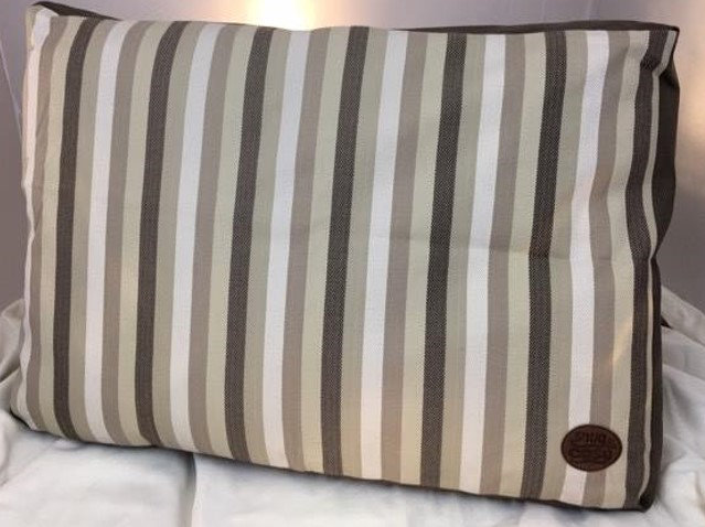Striped Polyester Pet Bed, 12cm H x 75cm W x 120cm D, Brown
