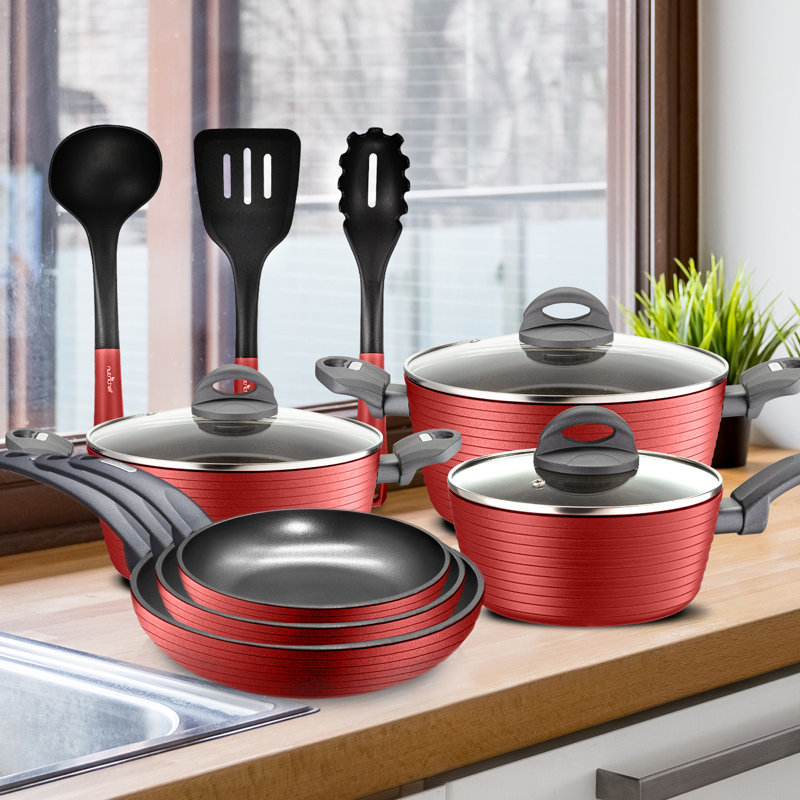 Batterie de cuisine antiadhésive Aluminium 12 pièces NutriChef