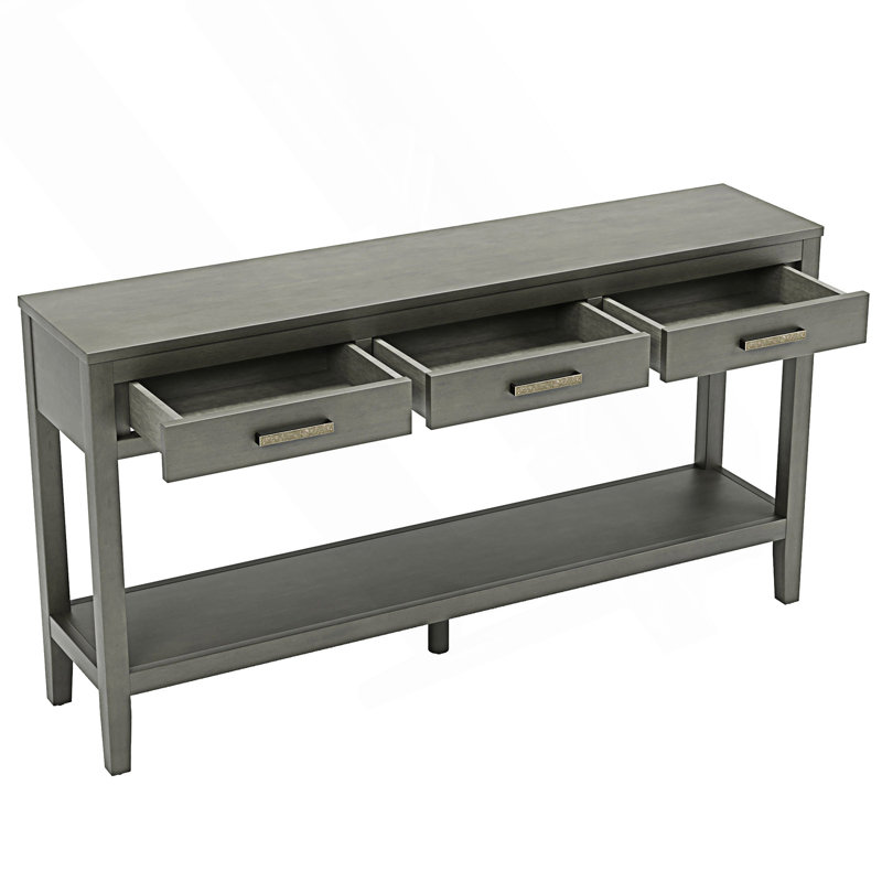 Console moderne à 3 tiroirs avec 1 tablette et 1 entrée Modern Modern, Gris