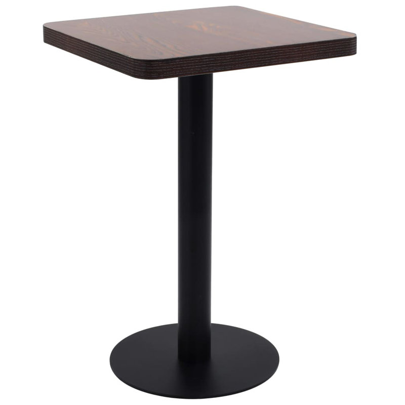 Table bistro Bistro, Noir, H 29,5 po x L 19,7 po x l 19,7 po, Brun foncé