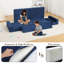 Canapé de jeu modulaire 8 pièces pour enfants, canapé d'angle pour construire un chalet, pour garçons et filles, en mousse haute densité, convertible, pour l'intérieur, idéal pour la salle de jeux ou la chambre, bleu marine-1871437566