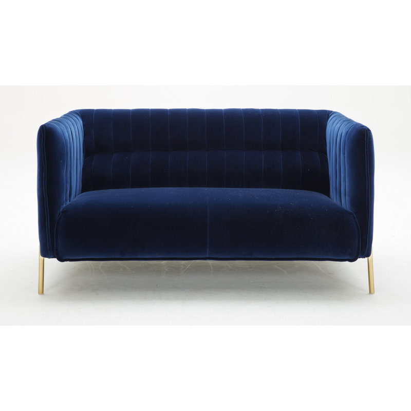 Thielen 61.8'' Velvet Loveseat, Blue Velvet