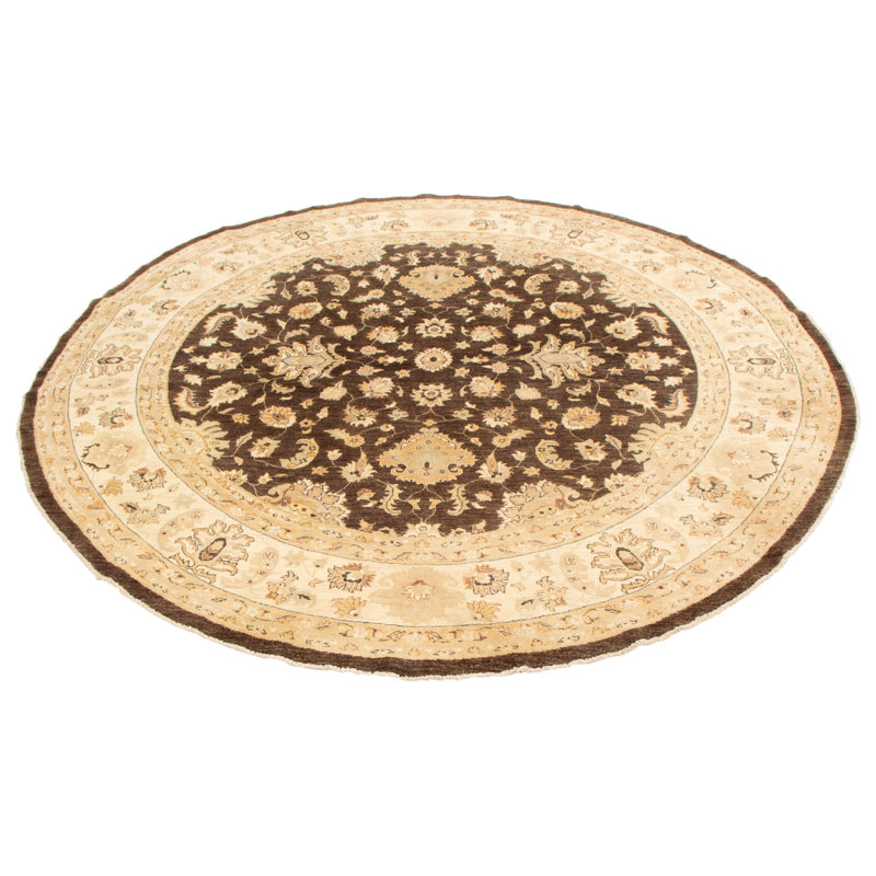Tapis brun foncé Peshawar Oushak 10 pi 1 po x 10 pi 1 po