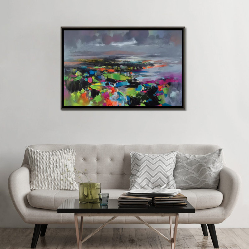 Quantum Resson I par Scott Naismith - reproduction d'art, Aucun mat, H 32 po x l 48 po x 1,5 po, Toile avec cadre gris