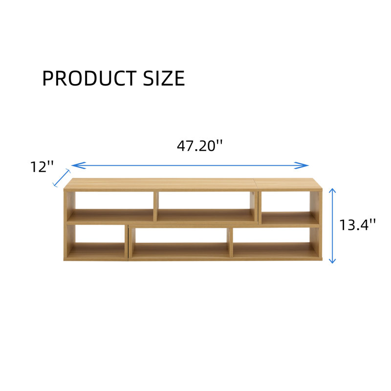 2 Tier Bookcase L-shaped 2 Piece Cube Tv Stand, Free Combination Visitor Room Open Storage Bookcase Shelf, Brown Wood