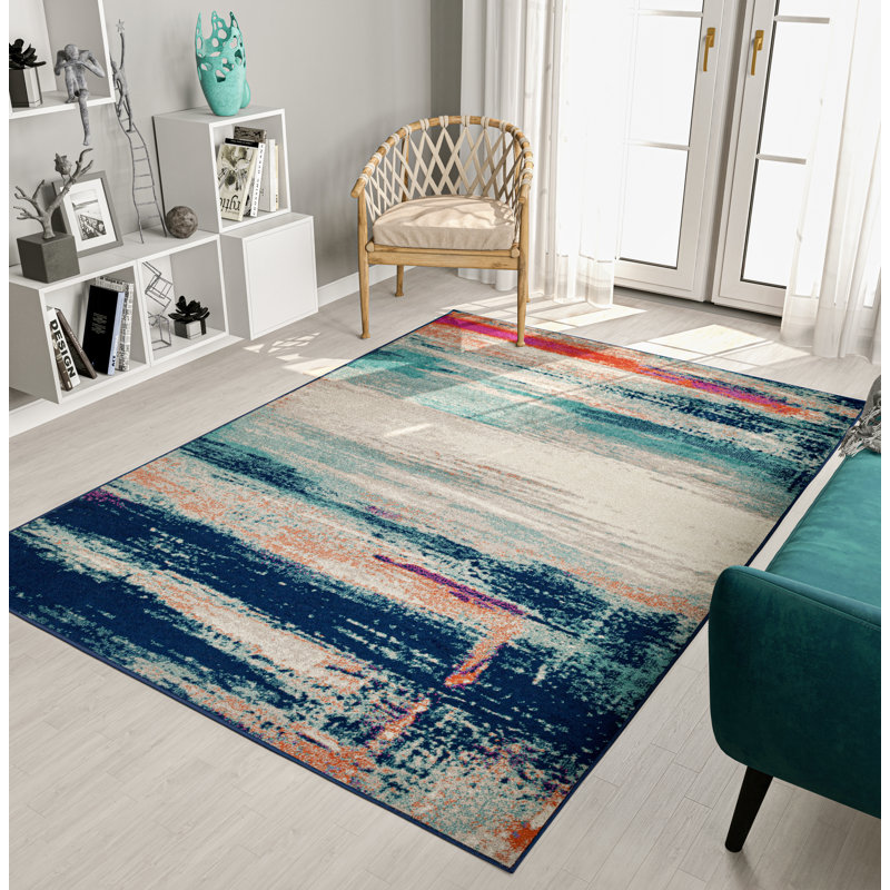 Tapis modernes Mcnealy pour le salon, Rectangle 8 pi x 11 pi
