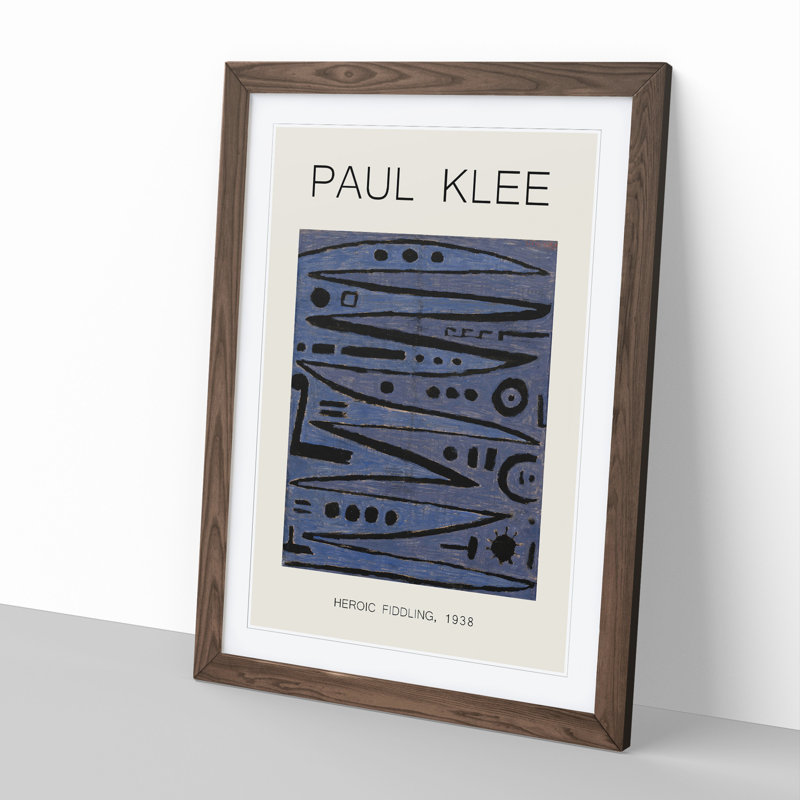Heroic Strokes of the Box by Paul Klee - Picture Frame Painting, 65cm H x 48cm W x 2cm D, Walnut Framed