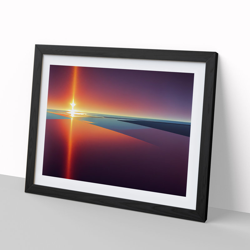 XH1022-6190X Modern Sunset Vol.6 Abstract - Single Picture Frame Print, Black, 46cm H x 64cm W x 2cm D