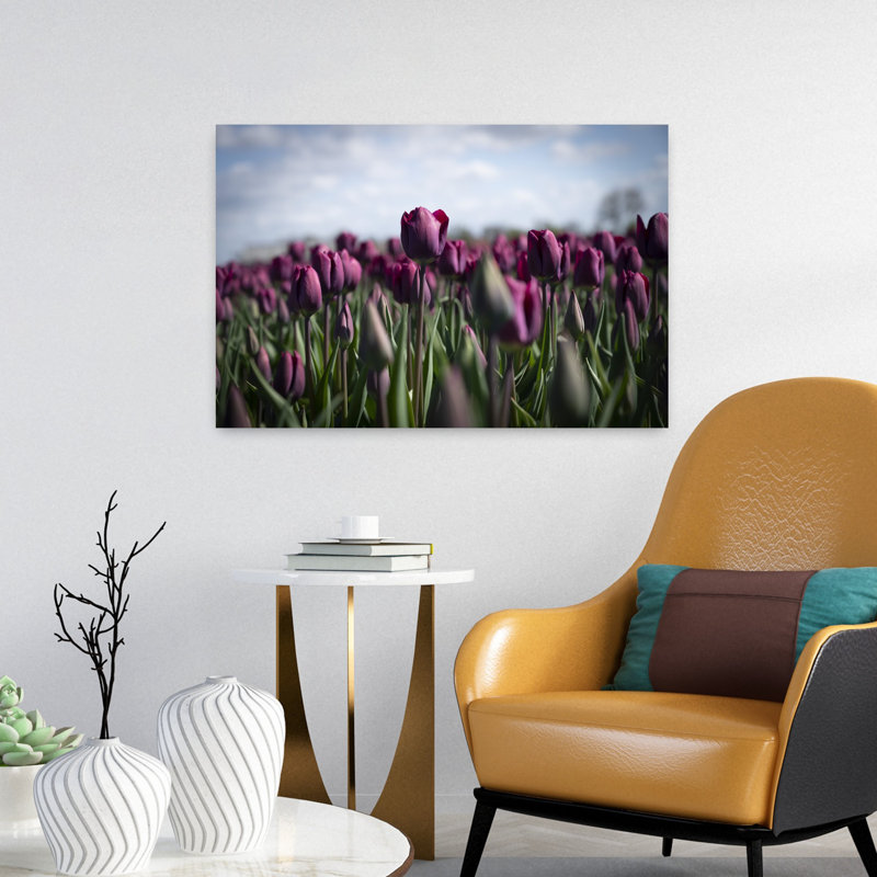 Art contemporain tulipe contemporaine, H 16 po x l 24 po