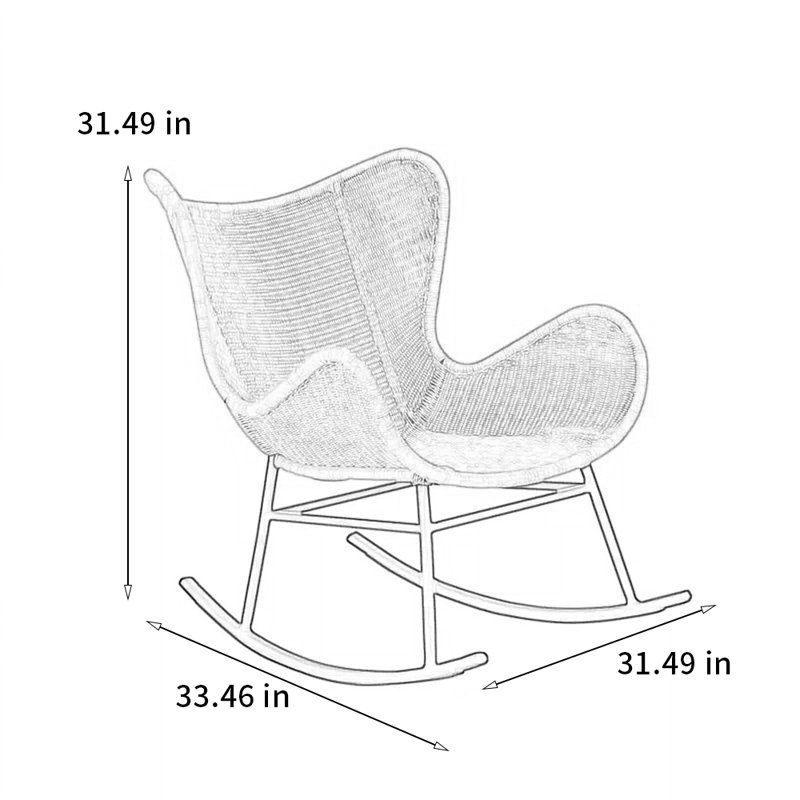 Chaise berçante en PE tissée à la main