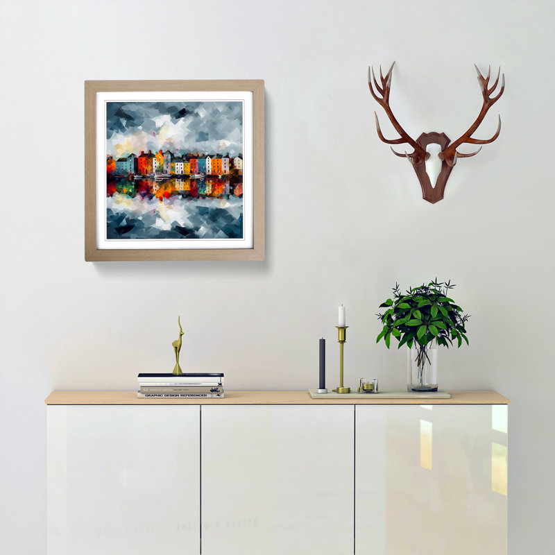 City Of Galway Abstract Art No.2 - Framed Print, Oak