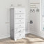 Commode à 6 tiroirs de 52,75 po de hauteur Wahhaj, commode, rangement pour chambre à coucher, salon, bureau, P 19 po x l 23,25 po x H 52,75 po, blanc-28330874