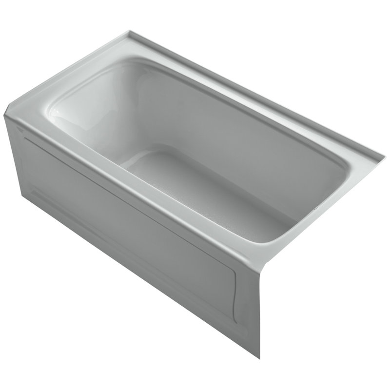 Bancroft 60" x 32" Soaking Bathtub, Ice Grey, Right