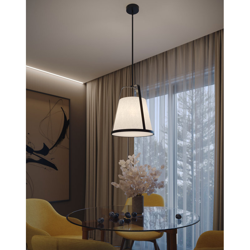 Lizzette 18'' Med Base Pendant, Black
