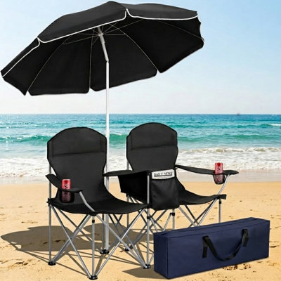 Outdoor Double Seat Chair with Umbrella