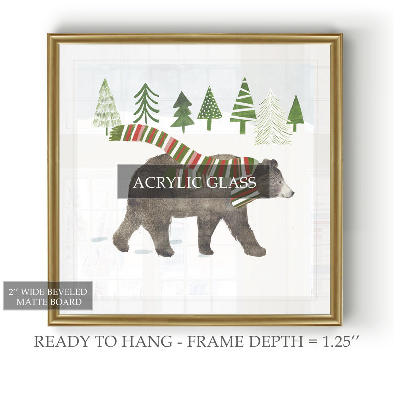 Bois de noël i, reproduction d’art, Cadre doré, H 34,5 po x l 34,5 po x P 1,5 po