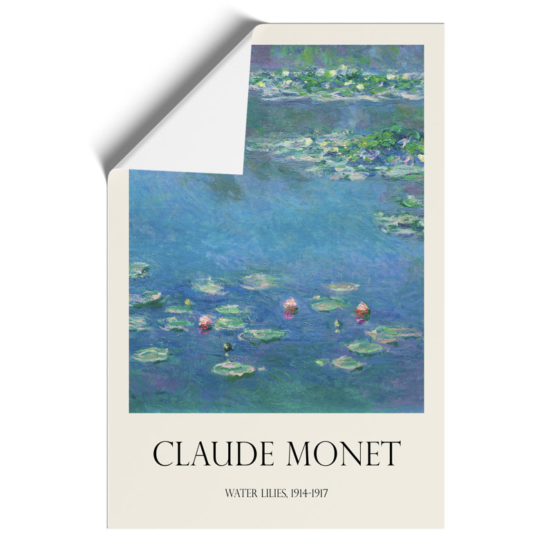 Water Lilies Lily Pond Print by Claude Monet - Frameless Print, 42cm H x 30cm W x 0.1cm D