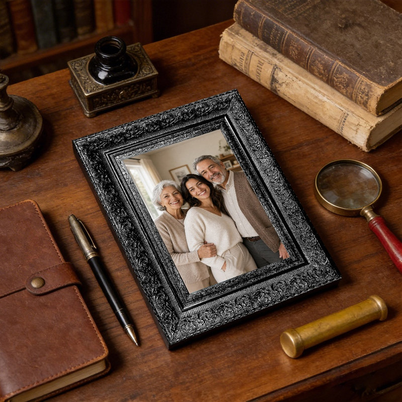 Cadre photo classique 11 "x 14" noir-3PCS pour mur ou table, Black