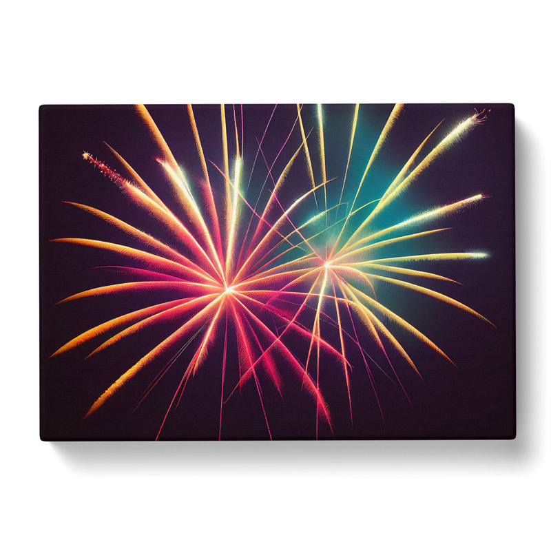Mesmerising Fireworks - Wrapped Canvas, 40cm H x 60cm W x 3cm D